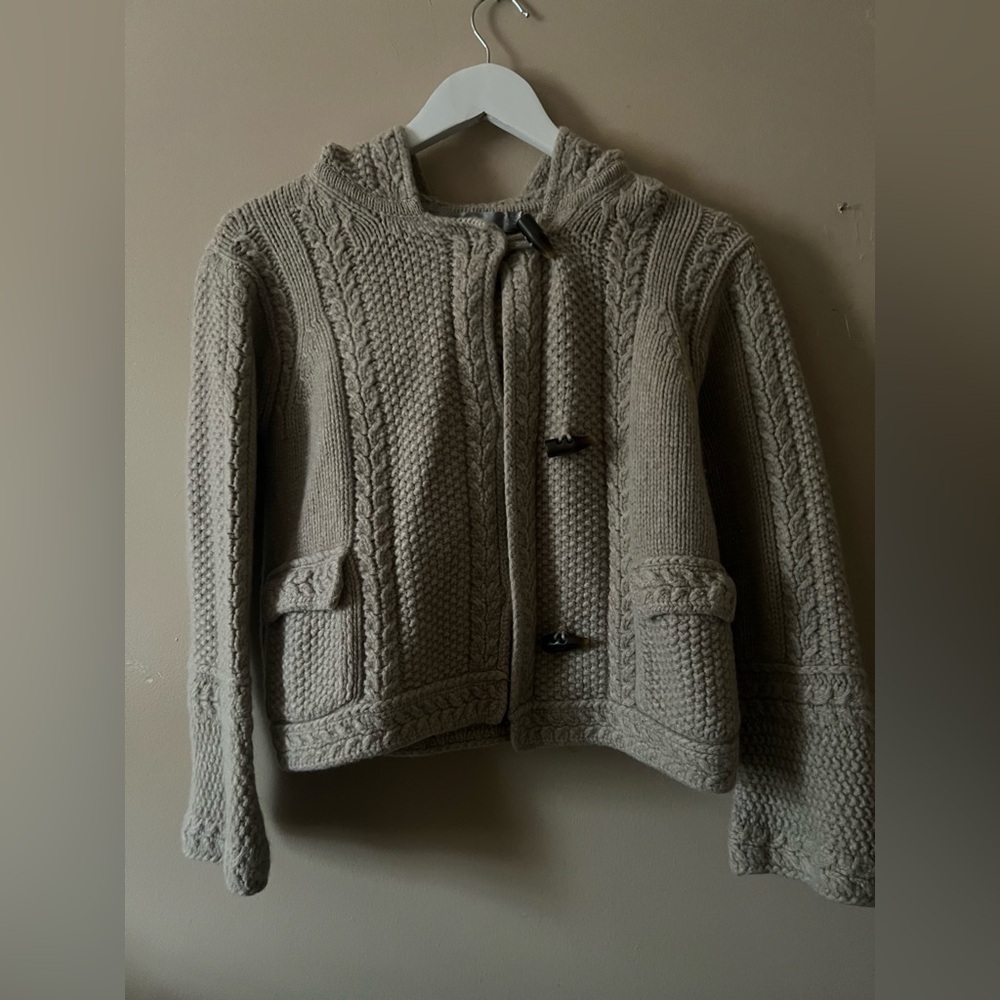 Max Mara Hooded Cardigan flare Hooded Knit Toggle sweater scandi chic ssense co - Picture 9 of 16